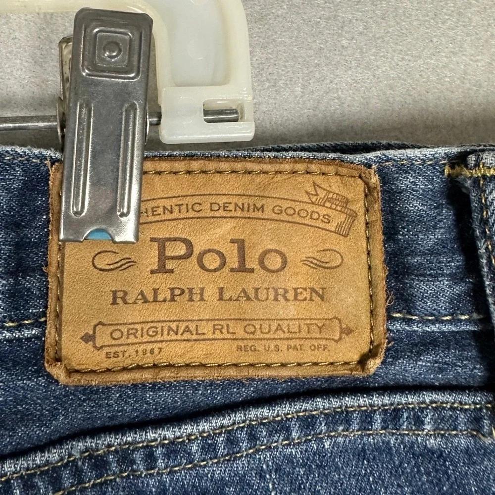 Polo Ralph Lauren Hampton Jeans Mens 40X30 Blue Relaxed Straight Whispered Denim